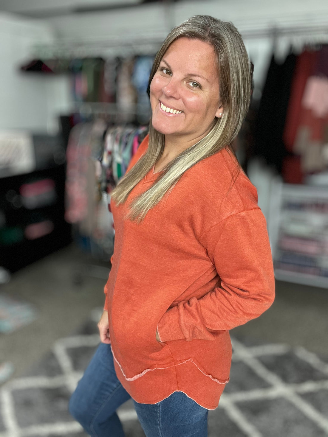 Vintage Wash Vneck Sweatshirt