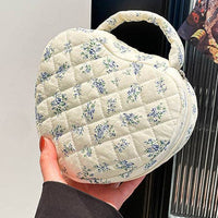 Quilted Heart Shape Cosmetic Bag