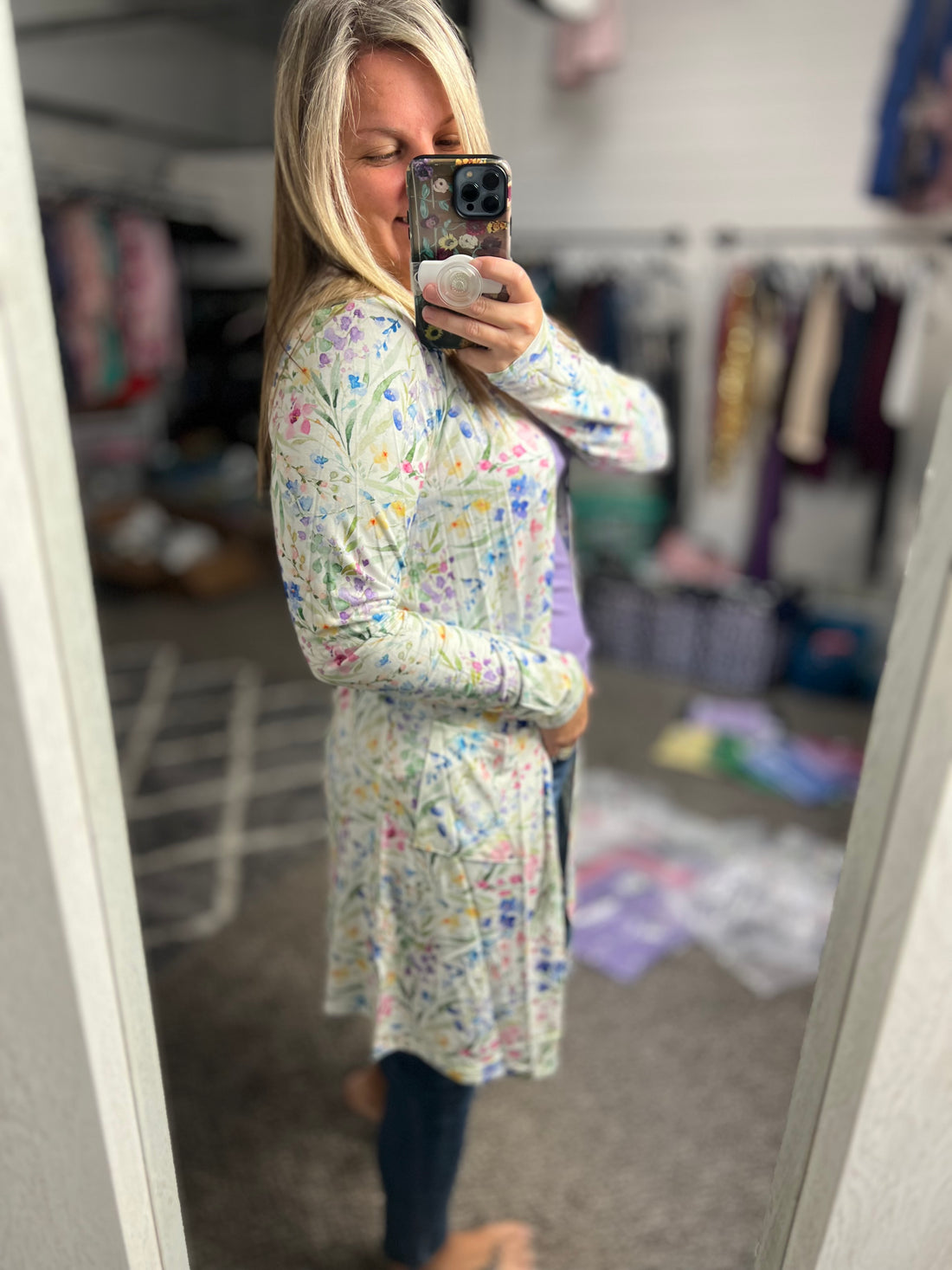 Michelle Mae Classic Cardigan SPRING FLORALS