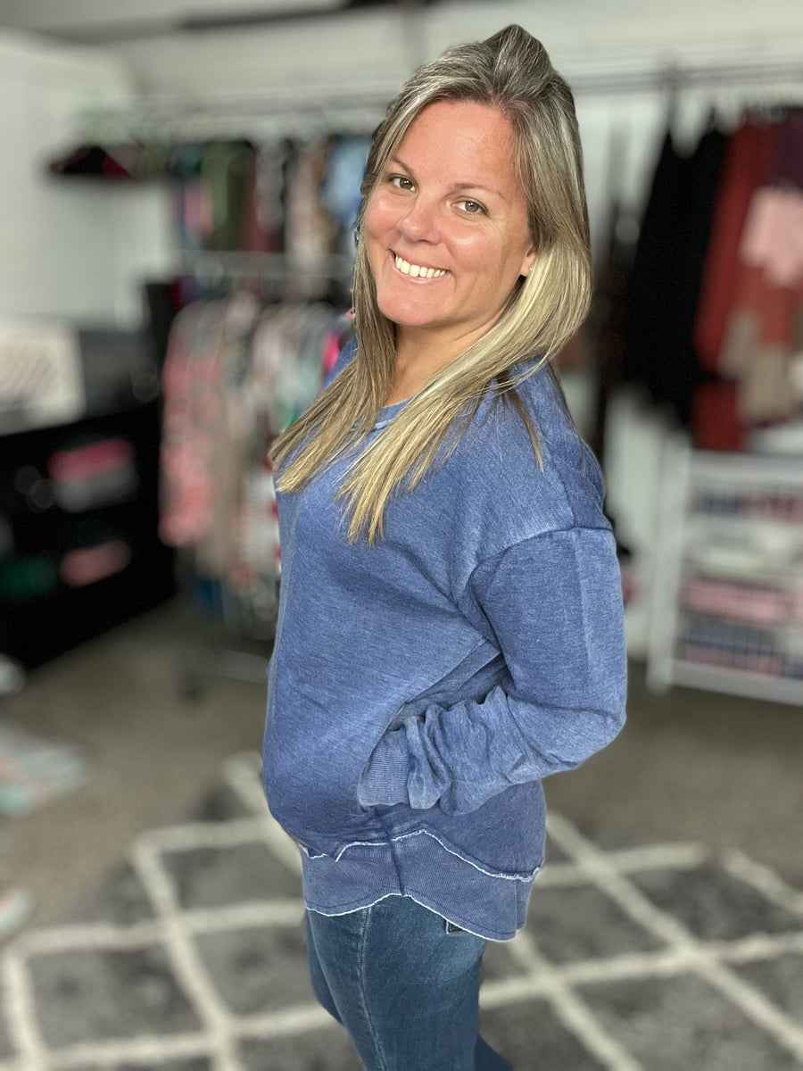 Vintage Wash Vneck Sweatshirt