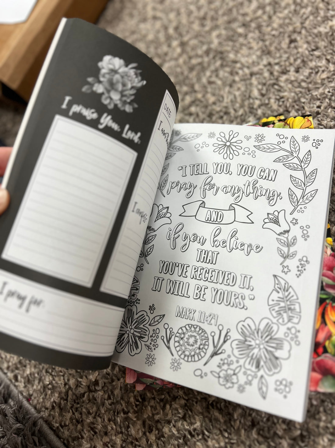 Pray More, worry less coloring journal