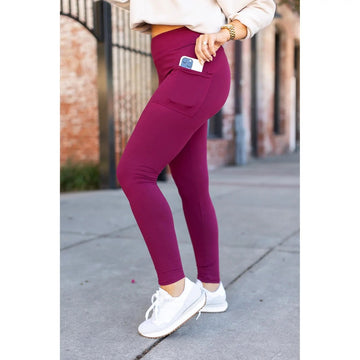 Julia Rose Solid Pocket Leggings