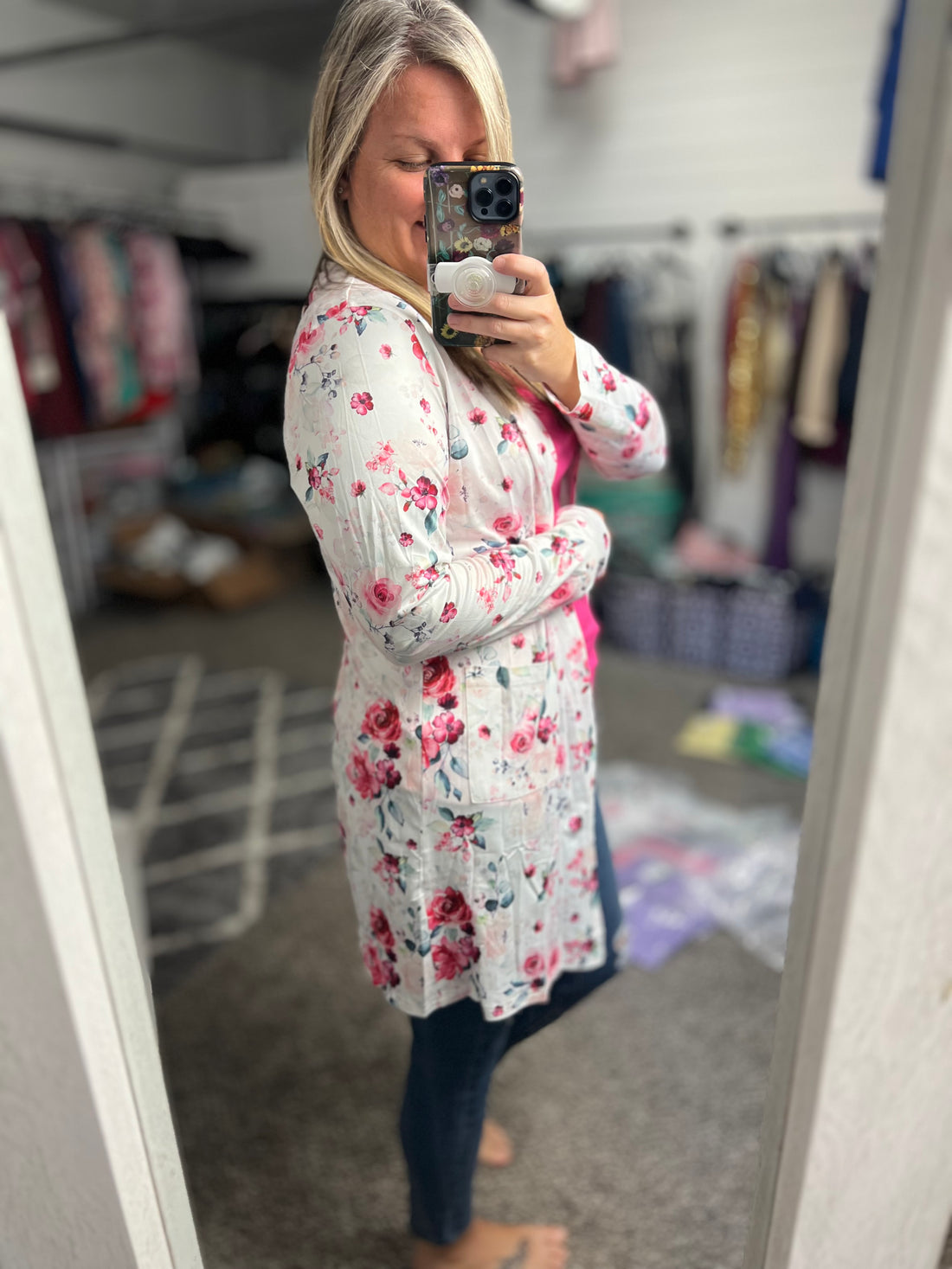 Michelle Mae Classic Cardigan SPRING FLORALS