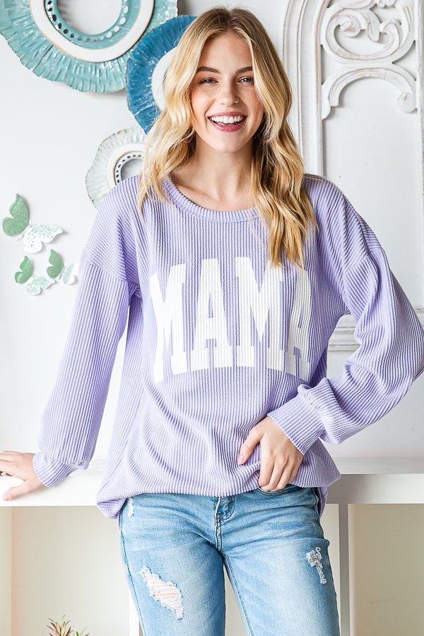 Mama Ribbed Sweatshirt