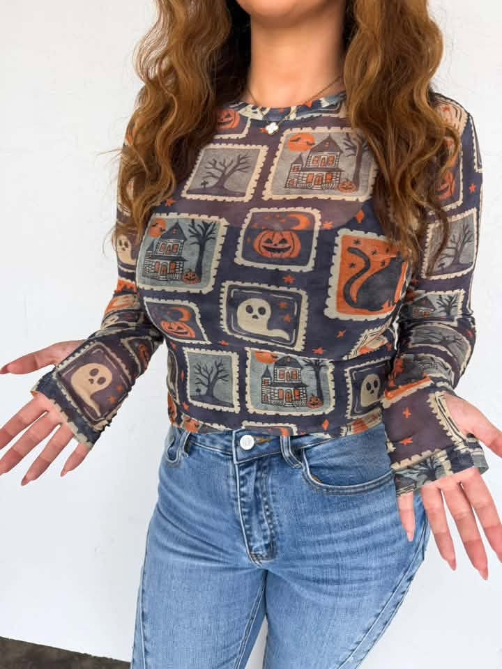 Halloween Mesh Tops