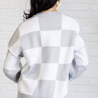 Check Yourself Checkered Sweater in Grey