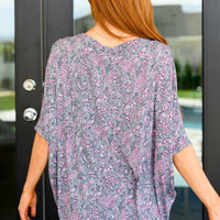 Essential Blouse in Grey and Pink Paisley