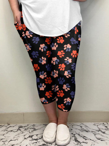 Americana Paws Capri Leggings