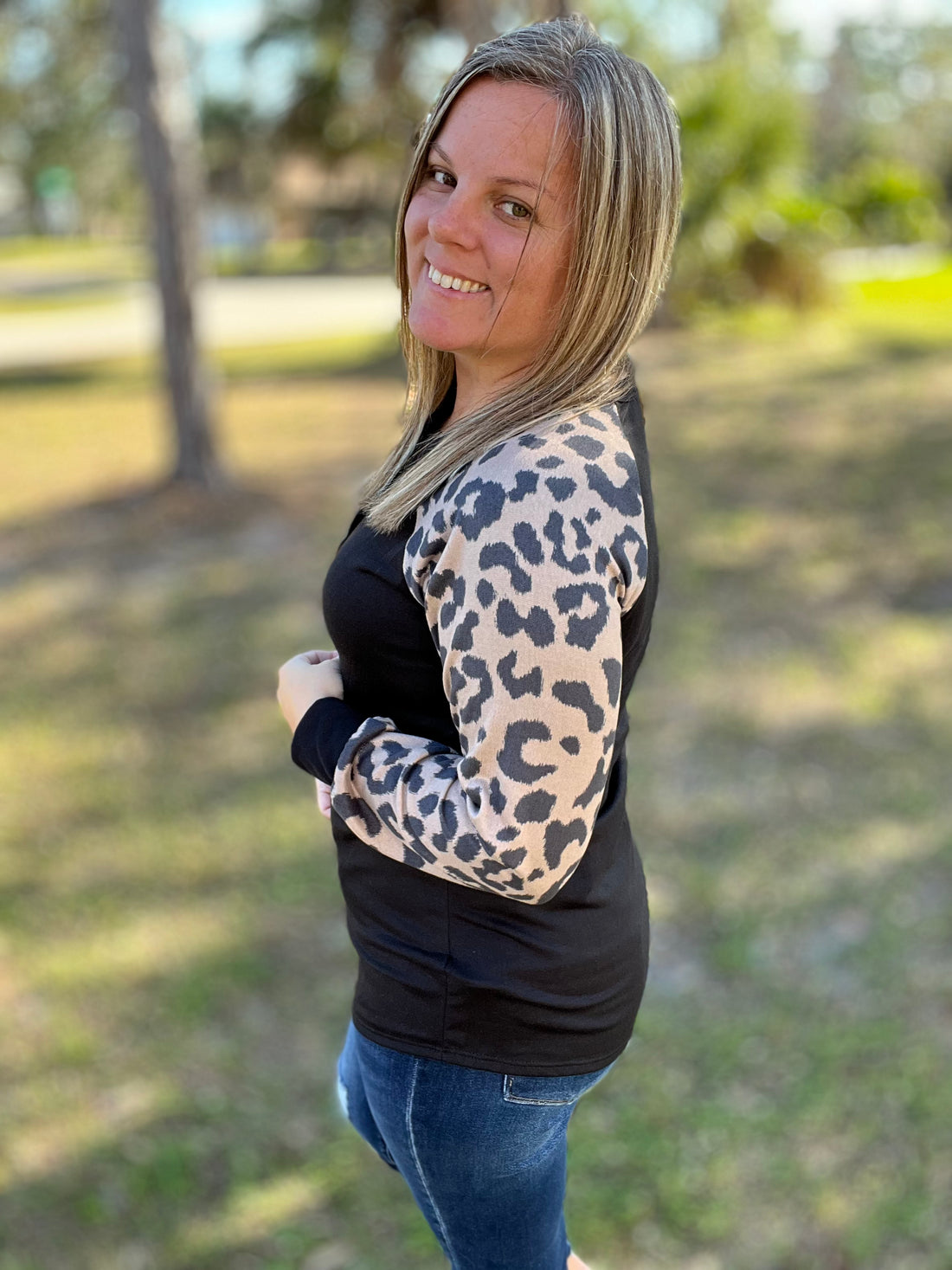 Heimish Animal Print Long Sleeve Top