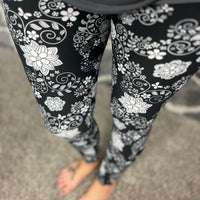 Floral Skull Leggings