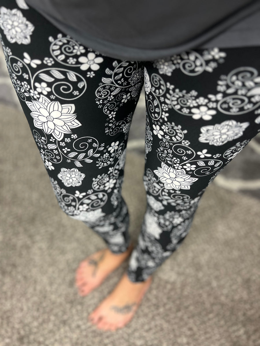 Floral Skull Leggings