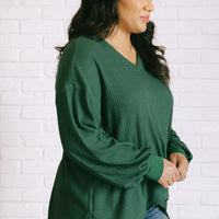 Good Things Are Coming V-Neck Top in Green