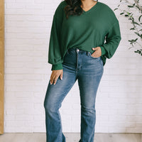 Good Things Are Coming V-Neck Top in Green