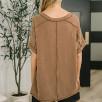 Growing Restless V-Neck Tee in Brown