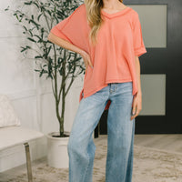 Growing Restless V-Neck Tee in Coral