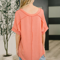 Growing Restless V-Neck Tee in Coral