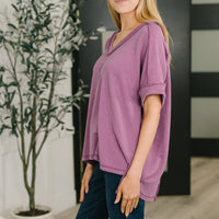 Growing Restless V-Neck Tee in Light Plum