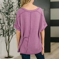 Growing Restless V-Neck Tee in Light Plum