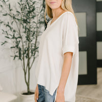 Growing Restless V-Neck Tee in White