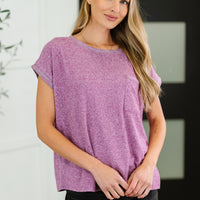Heathered Harmony Basic Tee in Light Plum