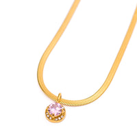 Here to Shine Gold Plated Necklace in Pink