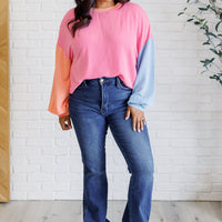 Hit Me With Your Best Shot Colorblock Top in Bright Pink