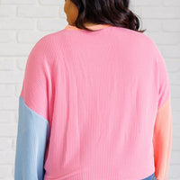 Hit Me With Your Best Shot Colorblock Top in Bright Pink