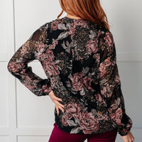 I Wish We Had it All Surplice Floral Blouse