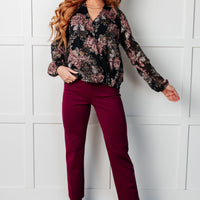 I Wish We Had it All Surplice Floral Blouse