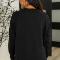 It's The Little Things Relaxed Scuba Pullover in Black