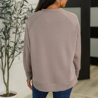 It's The Little Things Relaxed Scuba Pullover in Cocoa