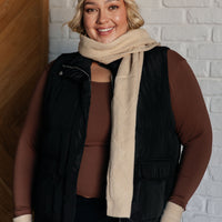 Jane Frost Beanie, Glove, and Scarf Set in Beige