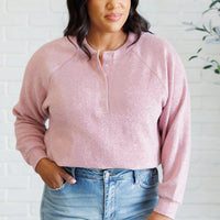 Keeping it Real Brushed Melange Hacci Long Sleeve Tee in Light Rose