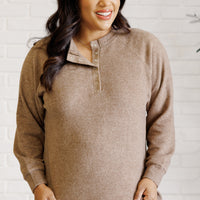 Keeping it Real Brushed Melange Hacci Long Sleeve Tee in Mocha