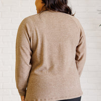 Keeping it Real Brushed Melange Hacci Long Sleeve Tee in Mocha