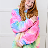 Kids Oversized Hoodie Blanket in Rainbow