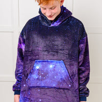 Kids Oversized Hoodie Blanket in Starry Sky