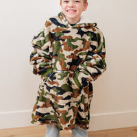 Kids Oversized Hoodie Blanket in Camo