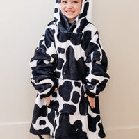 Kids Oversized Hoodie Blanket in Cow