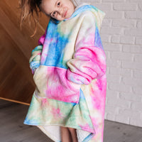 Kids Oversized Hoodie Blanket in Rainbow