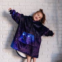 Kids Oversized Hoodie Blanket in Starry Sky