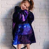 Kids Oversized Hoodie Blanket in Starry Sky