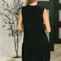 Lizzy Tiered Tank Dress in Black