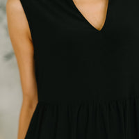 Lizzy Tiered Tank Dress in Black