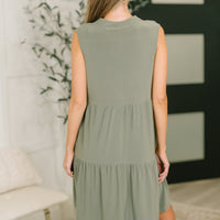 Lizzy Tiered Tank Dress in Pistachio