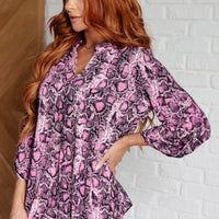 Lizzy Top in Magenta Abstract Animal Print- 8/29/2024