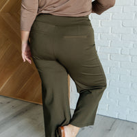 Magic Wide Leg Crop Pants in Olive