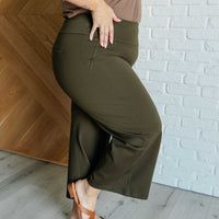 Magic Wide Leg Crop Pants in Olive