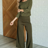 Magic Wide Leg Crop Pants in Olive