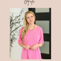 Take It Easy Slouchy Tee in Hot Pink